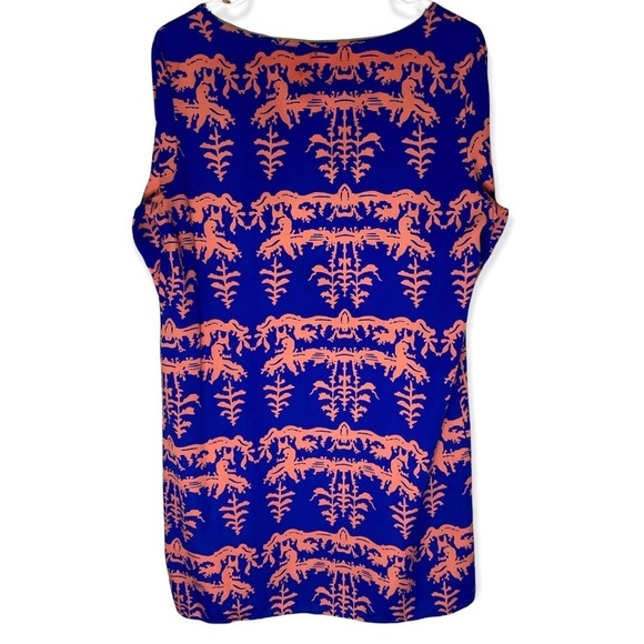 Francescas Bird Cage dress royal blue coral pink womens size Large - Picture 3 of 6